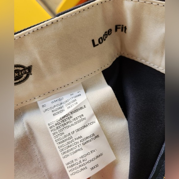 💙👖💙Dickies Men's Loose Fit Double Knee Twill Work Pants - Dark Navy - Size 38x32 - Picture 5 of 13